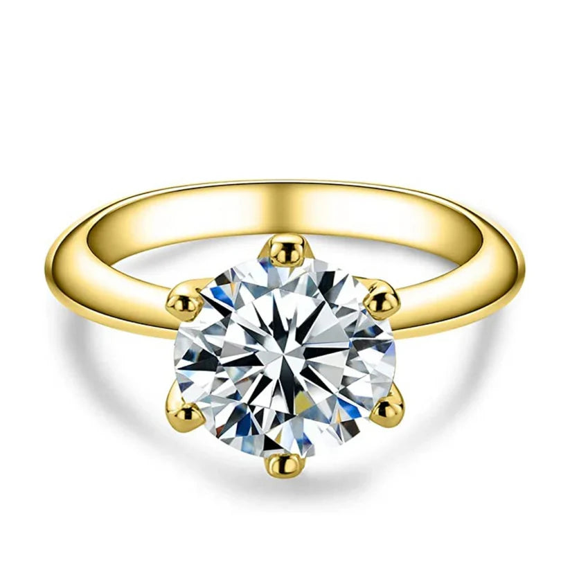 Anel Solitário Moissanite Brilho e Sofisticação - Ouro 18k