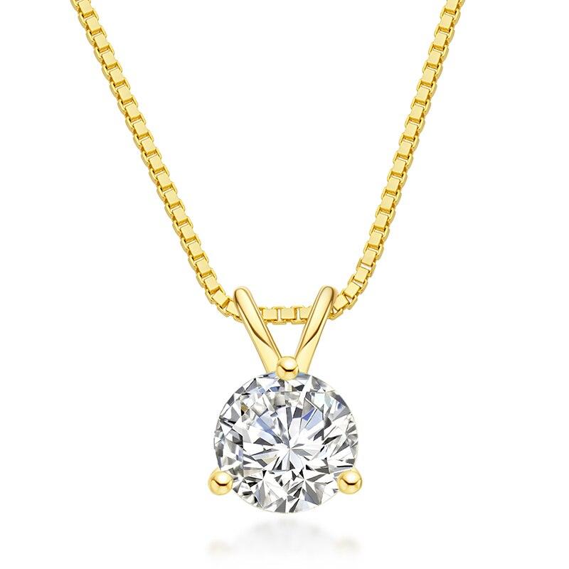 Colar Ponto de Luz 3 Garras com Moissanite – Prata 925