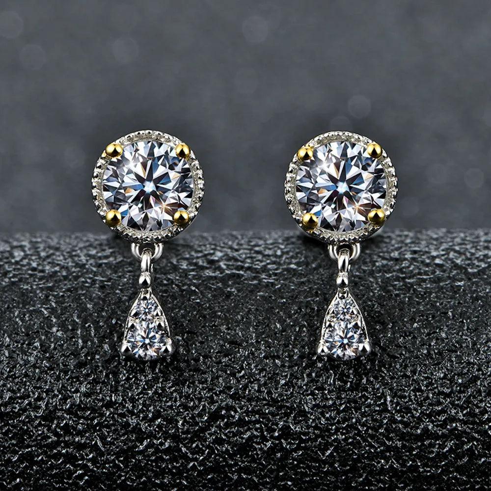 Brinco Pedra Celestial com Moissanite