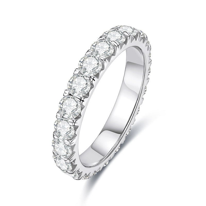 Aliança Evermore com Moissanite – Ouro Branco 18k