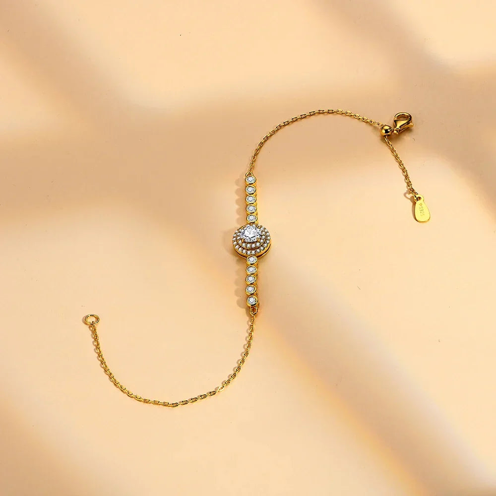 Pulseira Enigma com Moissanites – Ouro 18k