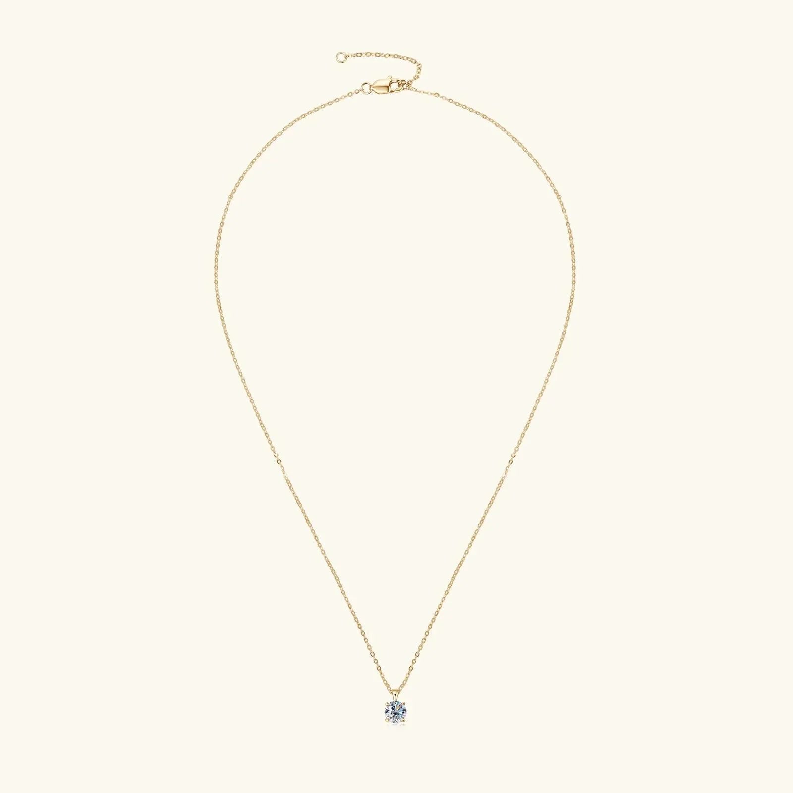 Colar Brilhante com Moissanite – 4 Garras Ouro 18k