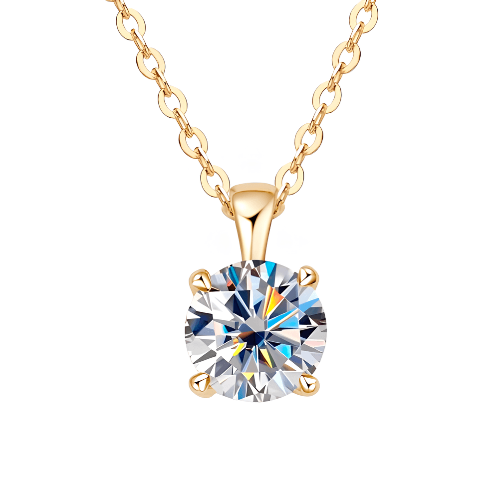Colar Brilhante com Moissanite – 4 Garras Ouro 18k