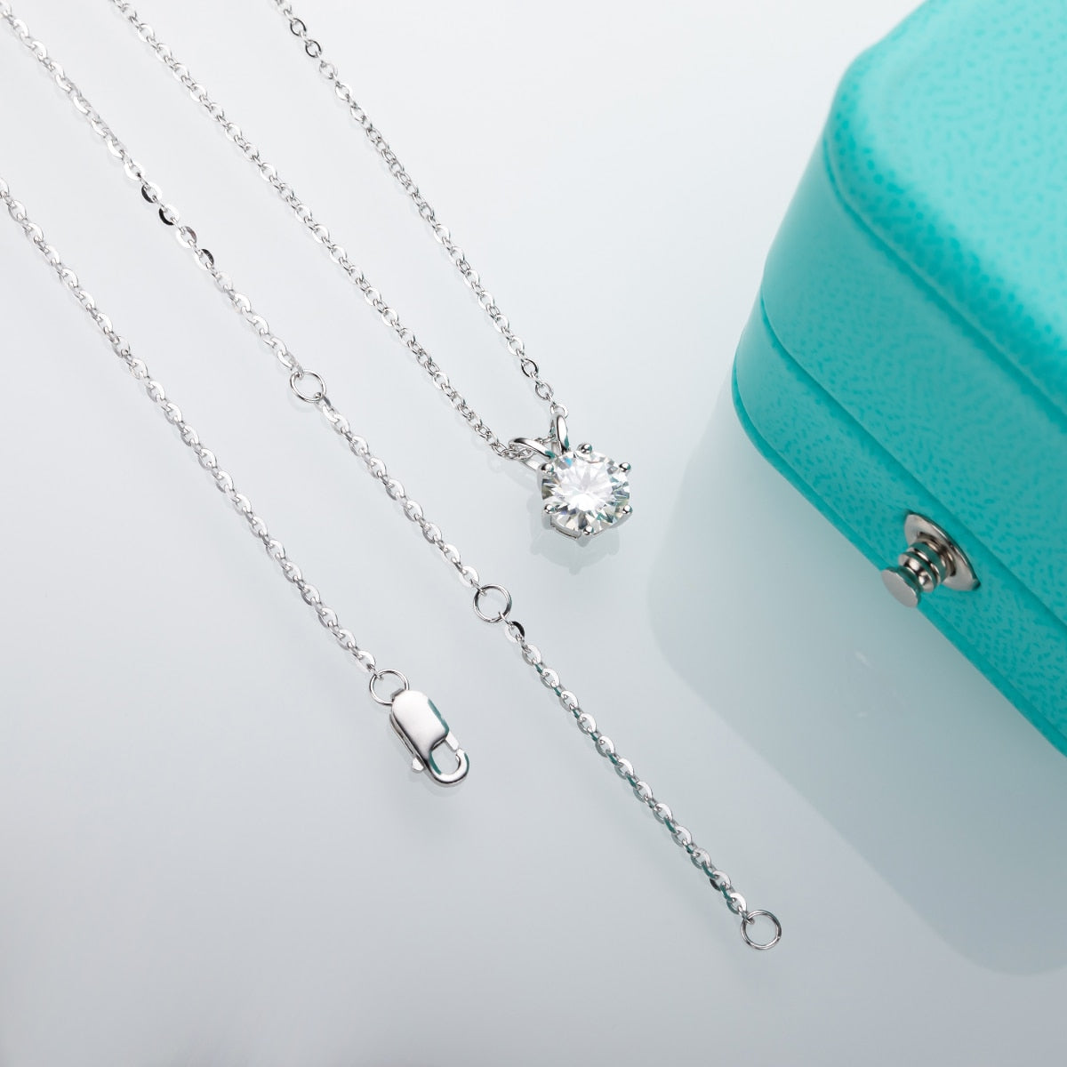 Colar Brilhante 6 Garras com Moissanite – Prata 925