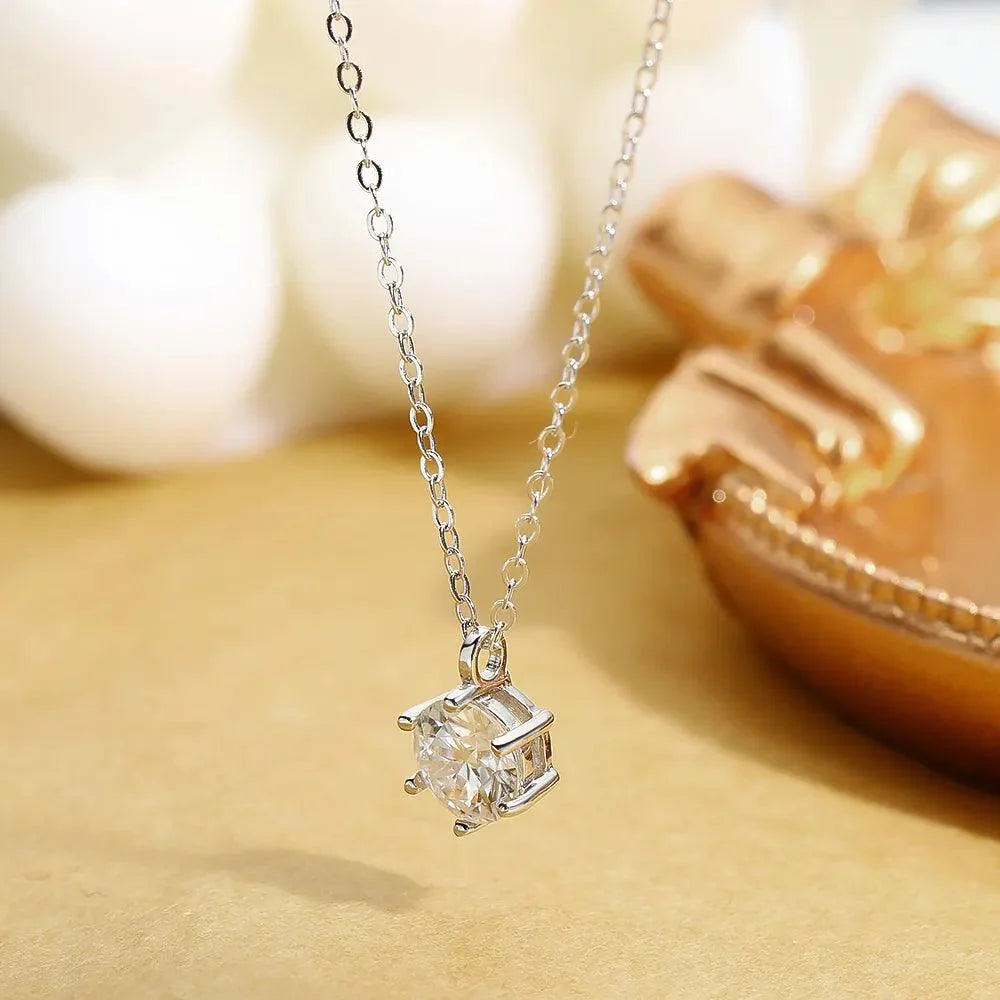 Colar Ponto de Luz com Moissanite – Prata 925