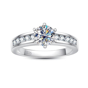 Anel Fairy Cravejado com Moissanite – Ouro Branco 18k