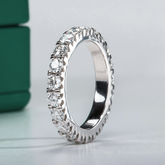 Aliança Evermore com Moissanite – Ouro Branco 18k