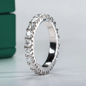 Aliança Evermore com Moissanite – Ouro Branco 18k