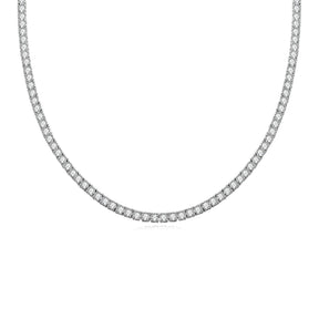 Colar Riviera com Moissanites – Ouro Branco 18k