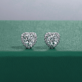 Brinco Coração com Moissanite – Prata 925