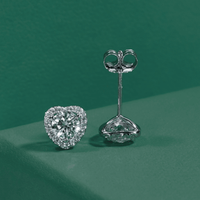 Brinco Coração com Moissanite – Prata 925