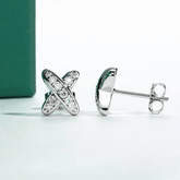 Brinco Cruz com Moissanite – Prata 925
