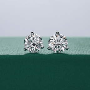 Brinco Solitário 3 Garras com Moissanite – Prata 925