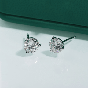 Brinco Solitário 3 Garras com Moissanite – Prata 925