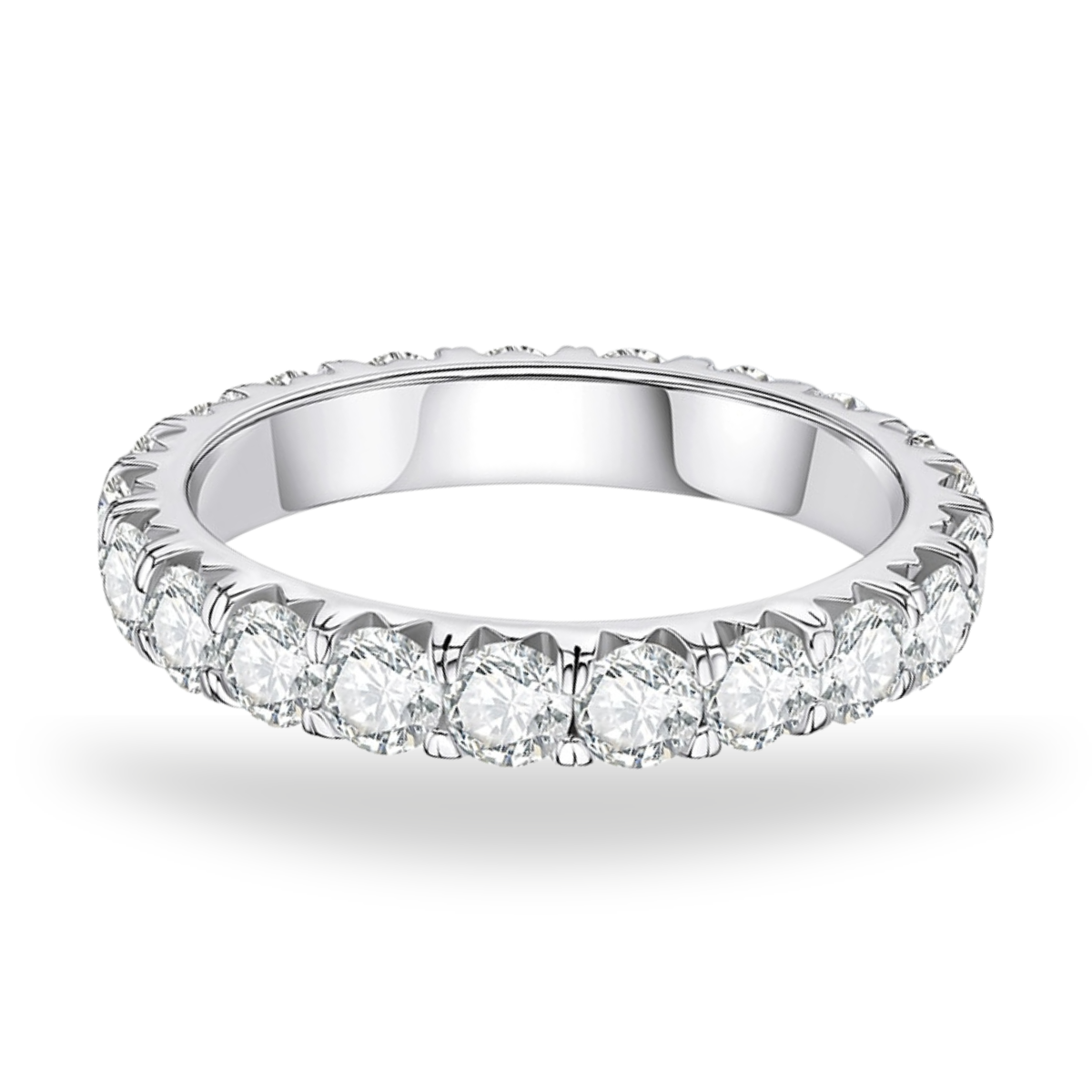Aliança Evermore com Moissanite – Ouro Branco 18k