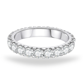 Aliança Evermore com Moissanite – Ouro Branco 18k