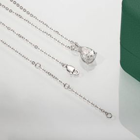 Colar Gota com Moissanite – Prata 925