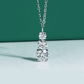 Colar Ponto Triplo com Moissanite – Prata 925