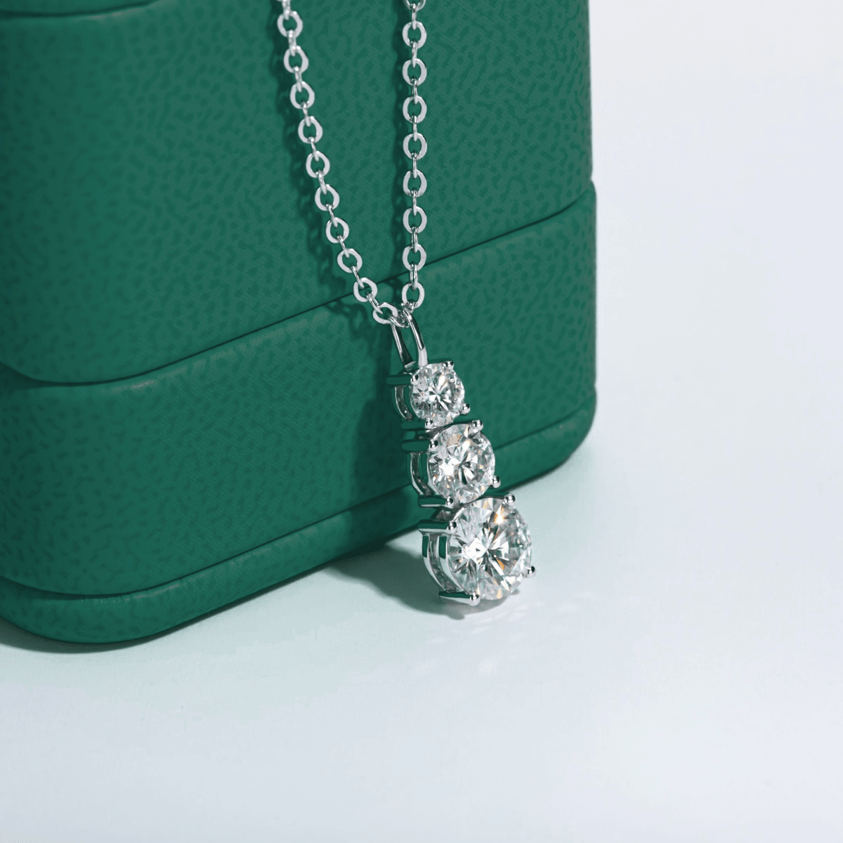 Colar Ponto Triplo com Moissanite – Prata 925