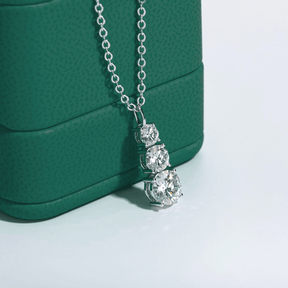 Colar Ponto Triplo com Moissanite – Prata 925