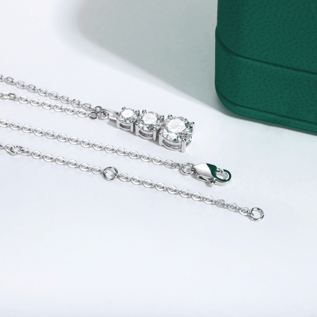 Colar Ponto Triplo com Moissanite – Prata 925