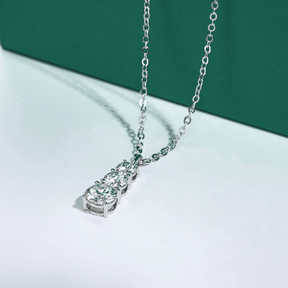 Colar Ponto Triplo com Moissanite – Prata 925
