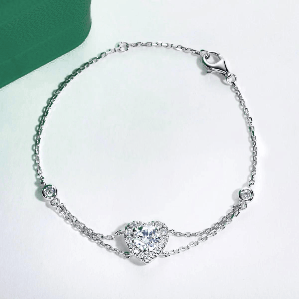 Pulseira Love com Moissanite – Ouro Branco 18k