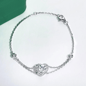 Pulseira Love com Moissanite – Ouro Branco 18k