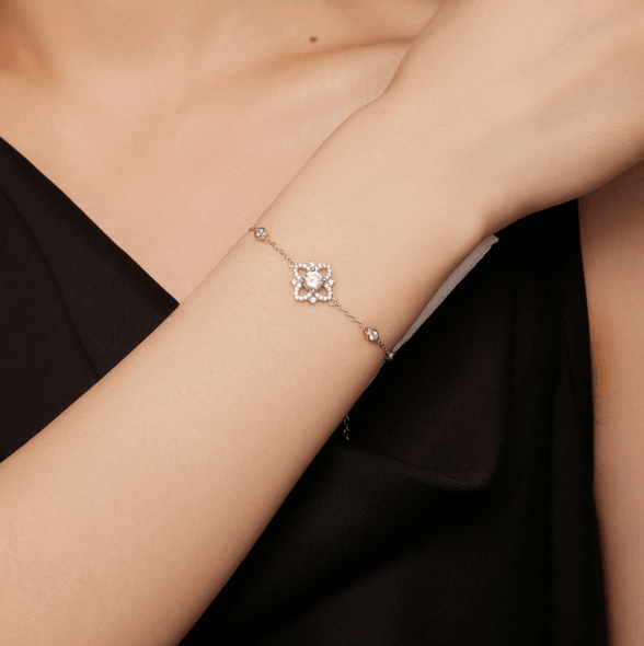Pulseira Flor do Jardim com Moissanites – Prata 925