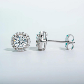Brinco Ponto de Luz Cravejado com Moissanite – Prata 925