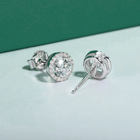 Brinco Ponto de Luz Cravejado com Moissanite – Prata 925