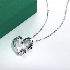 Colar Amor Eterno com Moissanite – Ouro Branco 18k