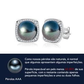 Brinco Pérola Radiante com Moissanite – Ouro Branco 18k