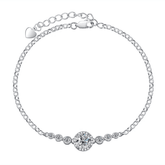 Pulseira de Moissanite Pedra Central Brilhante - Prata 925