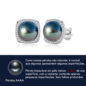 Brinco Pérola Radiante com Moissanite – Ouro Branco 18k
