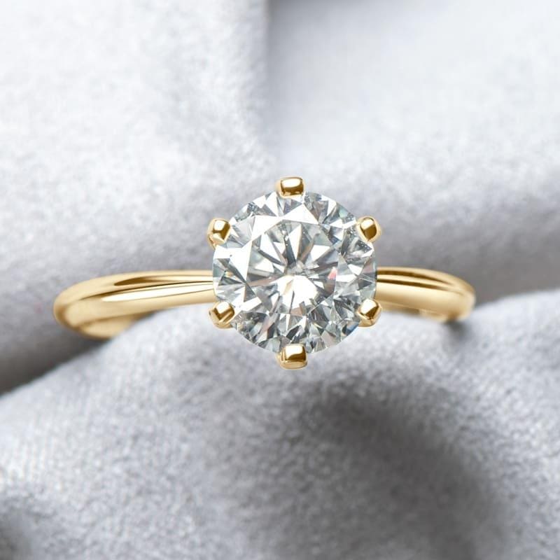 Anel Solitário Moissanite Brilho e Sofisticação - Ouro 18k