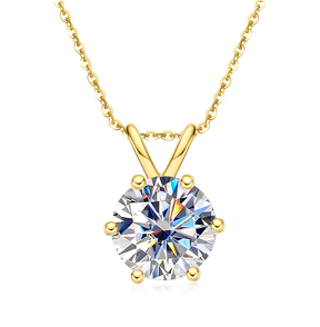 Colar Brilhante 6 Garras com Moissanite – Prata 925