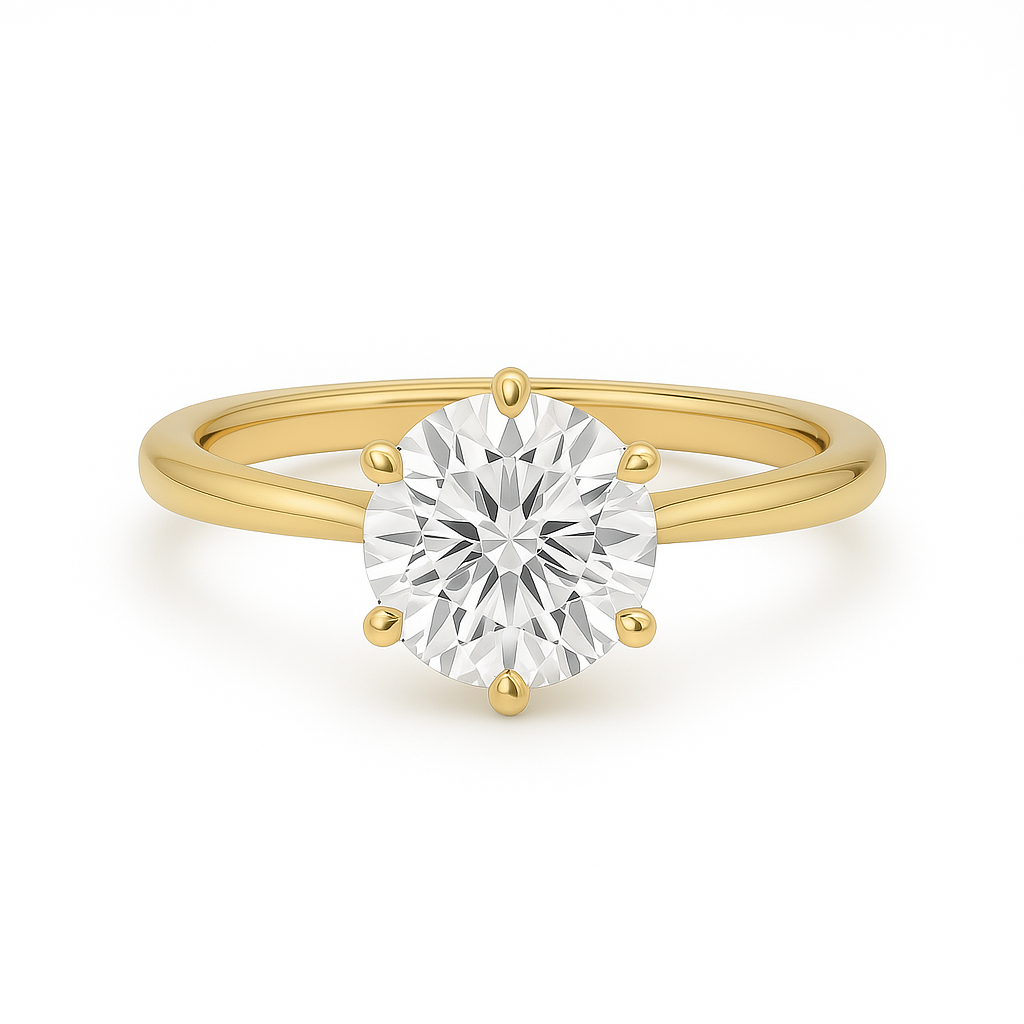 Anel Solitário Moissanite Brilho e Sofisticação - Ouro 18k