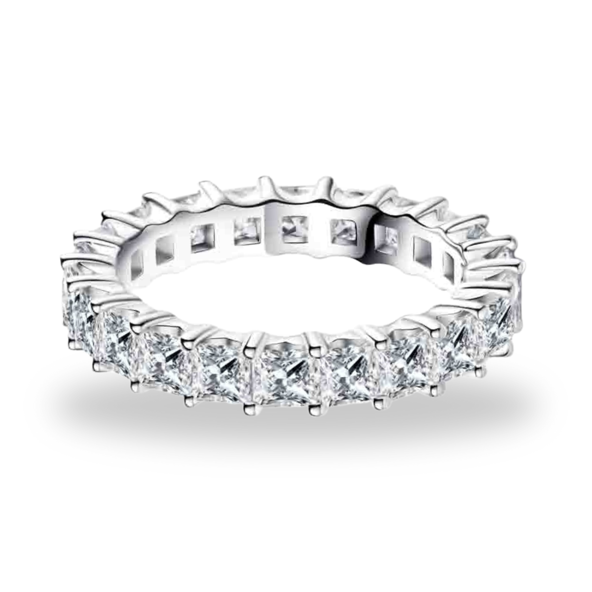 Aliança Duchess com Moissanite – Ouro Branco 18k