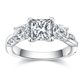 Anel Laço de Luz com Moissanite - Ouro Branco 18k