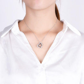 Colar Amor Brilhante com Moissanite – Ouro Branco 18k
