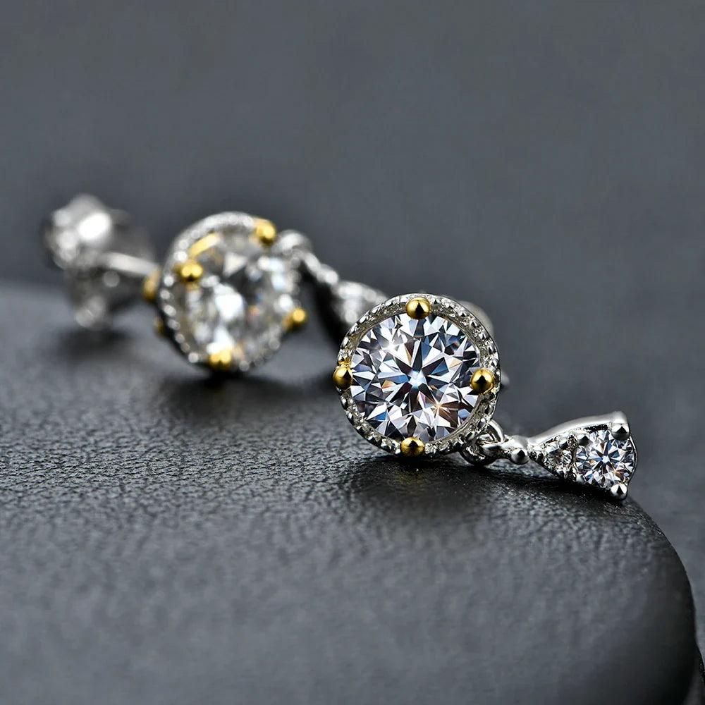Brinco Pedra Celestial com Moissanite