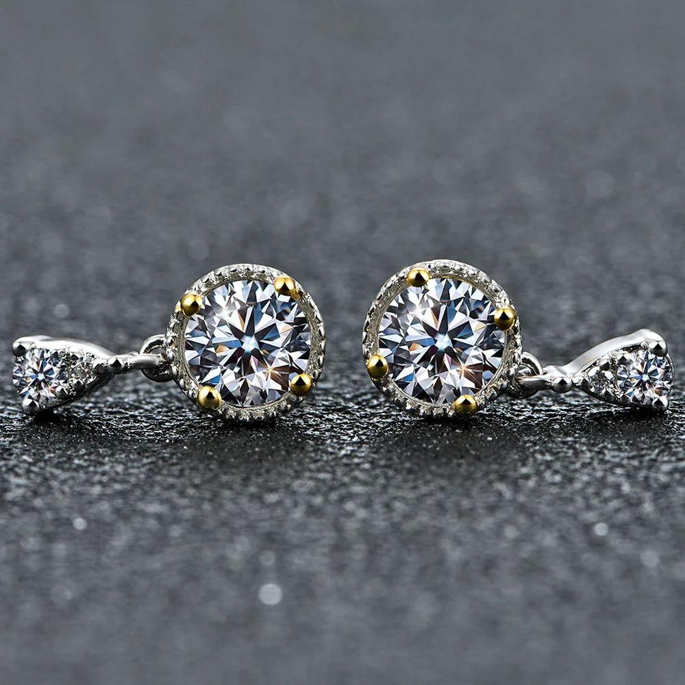 Brinco Pedra Celestial com Moissanite