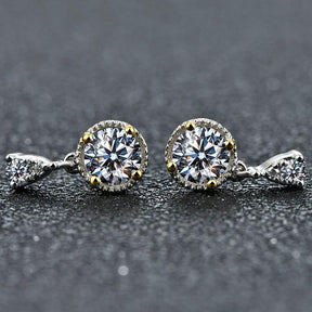 Brinco Pedra Celestial com Moissanite