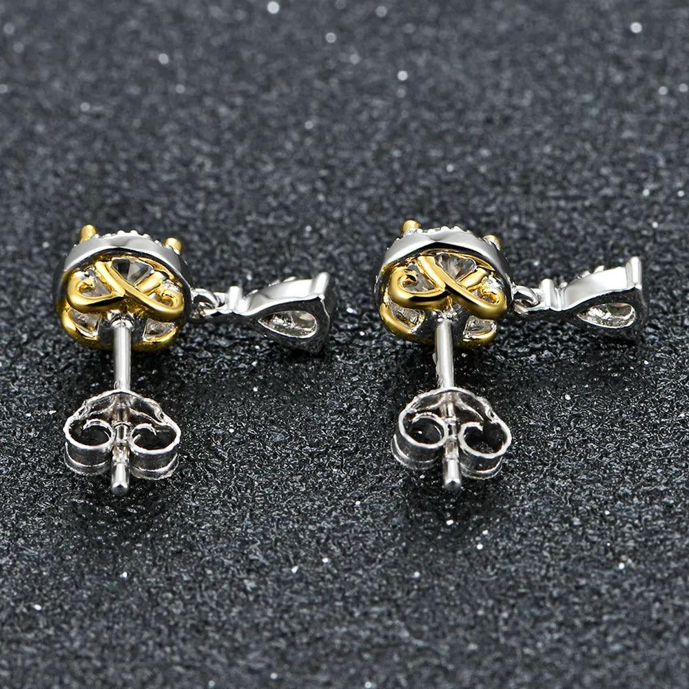 Brinco Pedra Celestial com Moissanite