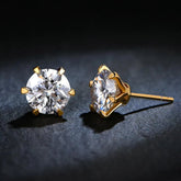 Brinco Ponto Brilhante com Moissanite – Ouro 18k