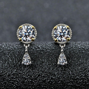 Brinco Pedra Celestial com Moissanite