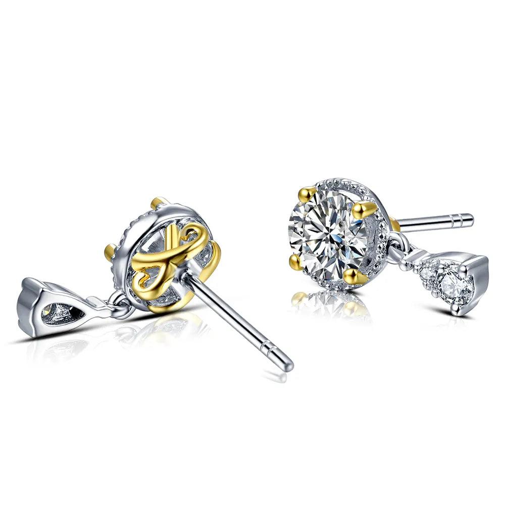 Brinco Pedra Celestial com Moissanite