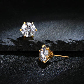 Brinco Ponto Brilhante com Moissanite – Ouro 18k