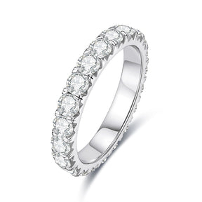 Aliança Evermore com Moissanite – Ouro Branco 18k